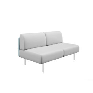 Two-seater sofa with left side and width 161cm, Piem series.