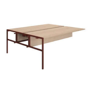 Extensión para mesa tipo Bench 1200 mm, tapa de mesa y faldón elaborados en tablero bilaminado de aglomerado de 25 mm de espesor y canto chapado de PVC de 2 mm.